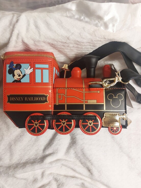Loungefly Handbags - Disney Parks Loungefly Railroad Train Mickey Minnie Mouse Crossbody Bag NWT 2026